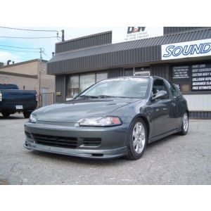 PU Design Front Bumper Lip Mugen Style Black Polyurethane Honda Civic