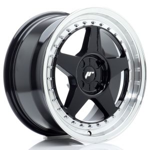 JR-Wheels JR6 Wheels 17 Inch 8J ET20-35 Custom PCD Gloss Black Machined Lip