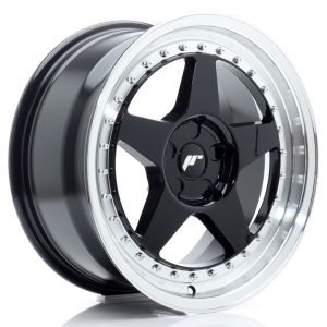 JR-Wheels JR6 Wheels 17 Inch 8J ET20-35 Custom PCD Gloss Black Machined Lip