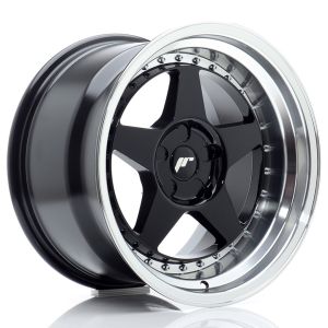 JR-Wheels JR6 Wheels 17 Inch 10J ET0-20 Custom PCD Gloss Black Machined Lip