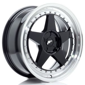JR-Wheels JR6 Wheels 18 Inch 8J ET20-35 Custom PCD Flow Form Gloss Black Machined Lip