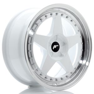 JR-Wheels JR6 Wheels 18 Inch 8.5J ET20-40 Custom PCD Flow Form White Machined Lip