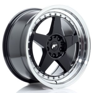JR-Wheels JR6 Wheels 18 Inch 9.5J ET22 5x114.3,5x120 Flow Form Gloss Black Machined Lip