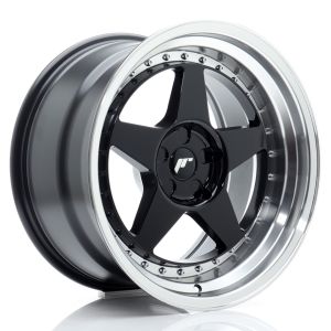 JR-Wheels JR6 Wheels 18 Inch 10.5J ET0-25 Custom PCD Flow Form Gloss Black Machined Lip