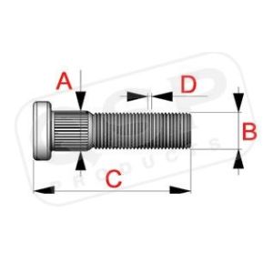 QSP Stud Bolt Steel M12x1.5