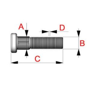 QSP Stud Bolt Steel M12x1.25