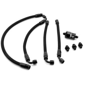 Hybrid Racing Braided Fuel Line Kit K Swap Tucked Honda Civic,Del Sol,Integra