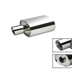 SK-Import Rear Universal Muffler Oval 89mm Stainless Steel