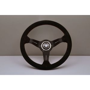 Nardi Steering Wheel Red Cross Stitching Deep Dish Black 330mm Suede