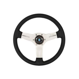 Nardi Steering Wheel Grey Cross Stitching Flat Black 330mm Perforated Leather