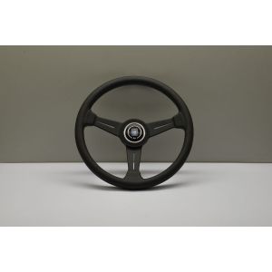 Nardi Steering Wheel Black Cross Stitching Flat Black 340mm Perforated Leather
