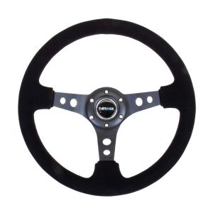 NRG Innovations Steering Wheel Black Cross Stitching Black 350mm Suede