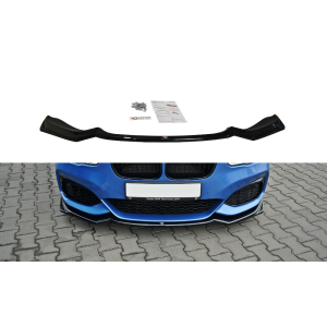 Maxton Front Bumper Lip V2 Gloss Black ABS Plastic BMW 1M LCI