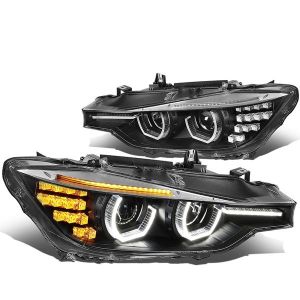 SK-Import Headlights Black Housing BMW 3-serie