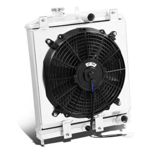 SK-Import Radiator With Shroud And Fans 32mm Aluminum Honda Civic,Del Sol