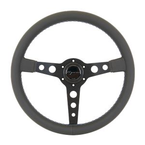 Vigor Steering Wheel Monte Carlo Motorsport Cross Stitching Black - Black 350mm Leather