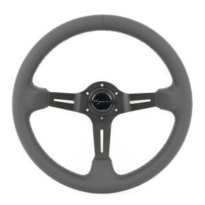 Vigor Steering Wheel Daytona Motorsport Cross Stitching Black - Black 350mm Leather