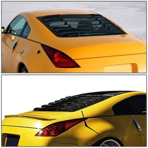 SK-Import Rear Window Louvers Black ABS Plastic Nissan 350Z