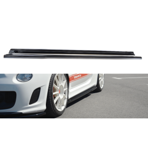 Maxton Side Skirts Gloss Black ABS Plastic Fiat 500 Pre Facelift