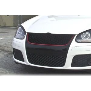 SK-Import Front Grill Badgeless Black - Red ABS Plastic Volkswagen Golf