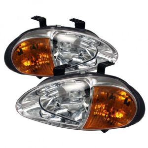 Spring Headlights JDM Style Amber Corner Chrome Housing Honda Del Sol