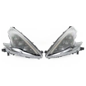 Coplus Headlights LED Black Housing Smoke Lens Nissan 370Z