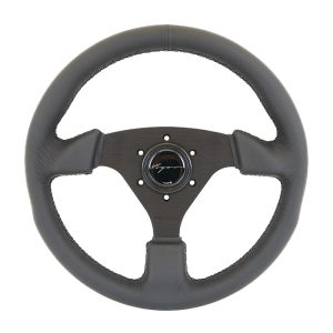 Vigor Steering Wheel Monza Black Cross Stitching Black - Black 330mm Leather