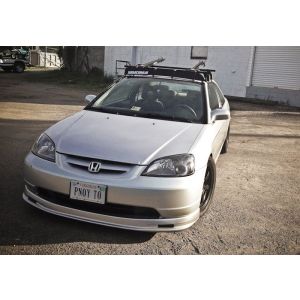 PU Design Front Bumper Lip Mugen Style Black Polyurethane Honda Civic Pre Facelift