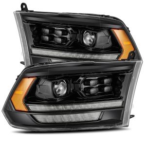 ALPHA REX Headlights DRL Black Housing Clear Lens Dodge Ram