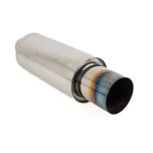 SK-Import Rear Universal Muffler Burnt Tip 63mm Stainless Steel