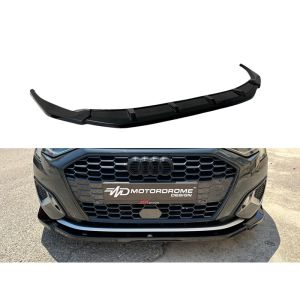 Motordrome Front Bumper Lip Black ABS Plastic Audi A3