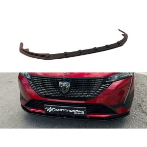 Motordrome Front Bumper Lip Black ABS Plastic Peugeot 308