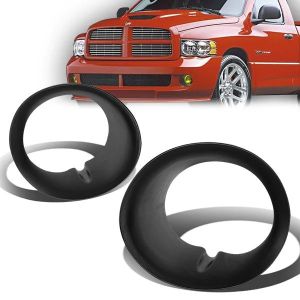 SK-Import Front Fog Light Covers Black ABS Plastic Dodge Ram