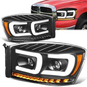 SK-Import Headlight LED Black Housing Dodge Ram