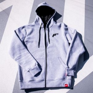 JR-Wheels Hoodie Zipper Unisex Grey Cotton