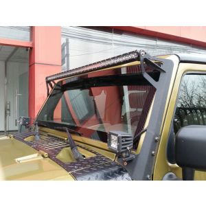 SK-Import Light Bar Bracket Black Steel Jeep Wrangler