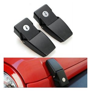 SK-Import Hood Pins With Lock Black Steel Jeep Wrangler
