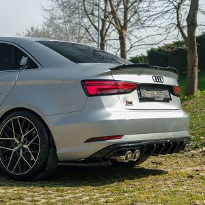 Oneway Rear Bumper Corners Black ABS Plastic Audi A3 Facelift