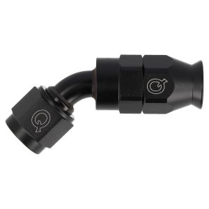 QSP Hose Adapter PTFE 45 Degrees Black Aluminum