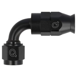 QSP Hose Adapter PTFE 90 Degrees Black Aluminum