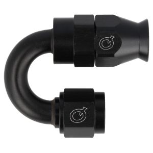 QSP Hose Adapter PTFE 180 Degrees Black Aluminum