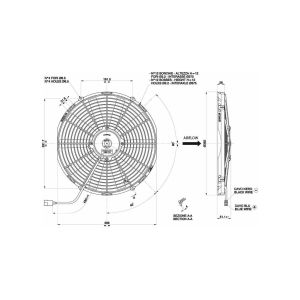 Spal Slim Fan Suck Type Black 350mm