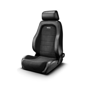 Sparco Adjustable Seat GT Black Cross Stitching Black Synthetic Leather