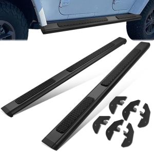 SK-Import Side Step Bar 4-Doors Black Aluminum Jeep Wrangler