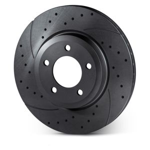 Rotinger Front Brake Discs Graphite Line T5 Sport Drilled Slotted Black 259.8mm Honda, Rover