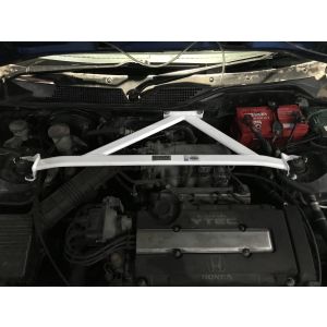 Ultra Racing Front Strut Bar 3 Points White Steel Honda Civic