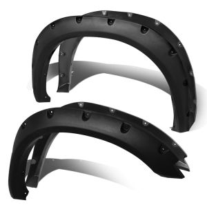 ABS Dynamics Front and Rear Fender Flares Pocket Rivet Style Black ABS Plastic Dodge Ram