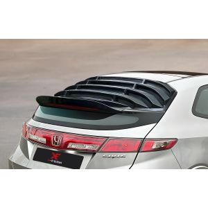 X-Form Rear Window Louvers Gloss Black ABS Plastic Honda Civic