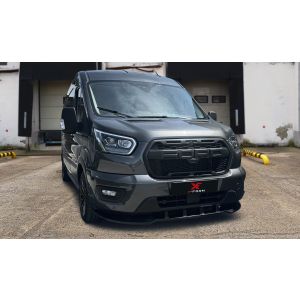 X-Form Front Bumper Lip Gloss Black ABS Plastic Ford Transit Facelift