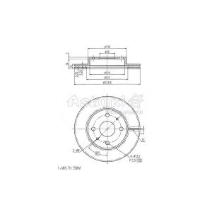 Ashuki Front Brake Discs SECOND CHANCE 234mm Daihatsu Cuore